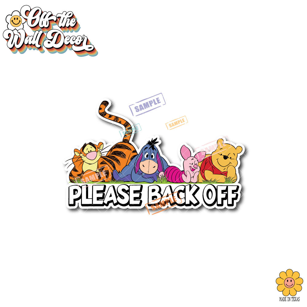Please Back Off | Pooh Crew | Vinyl Decal Sticker