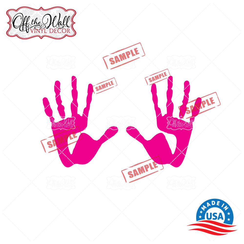 UP Family Hand Prints Mailbox Decals