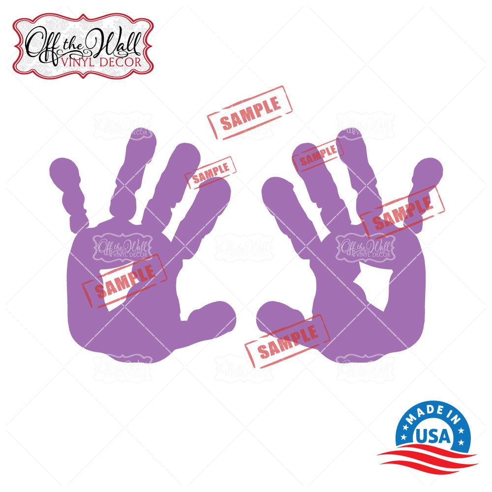 UP Family Hand Prints Mailbox Decals