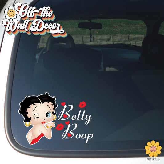 Betty Boop Blowing a Kiss | Vehicle Window, Vinyl decal sticker