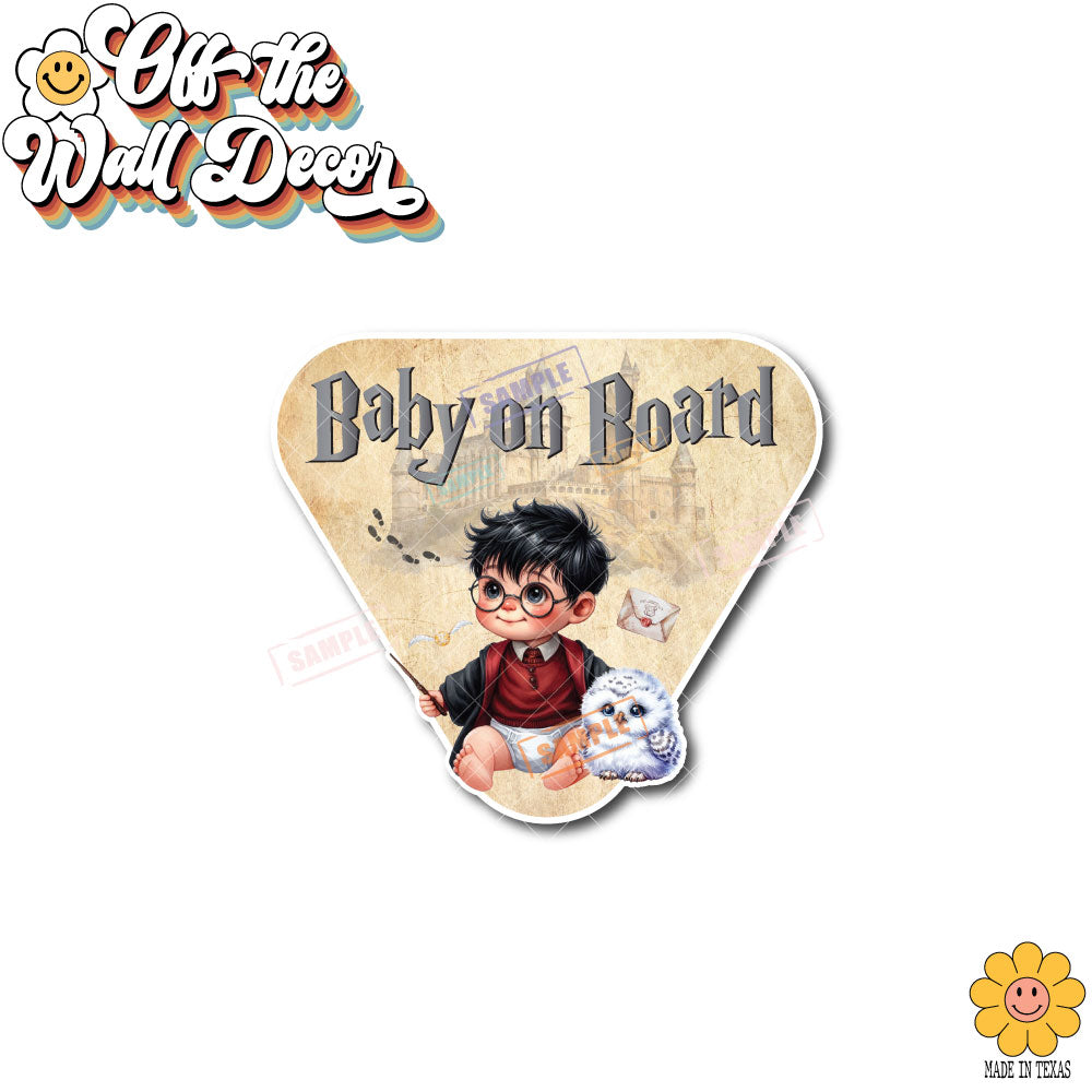 Little Wizard on Board | Baby on Board | Suction Cup Sign, Magnet OR Vinyl Decal Sticker