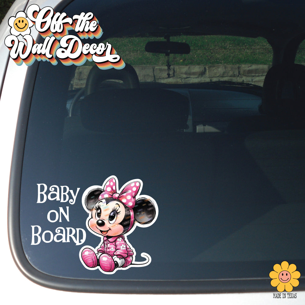 Minnie | Baby on Board | Suction Cup Sign, Magnet OR Vinyl Decal Sticker