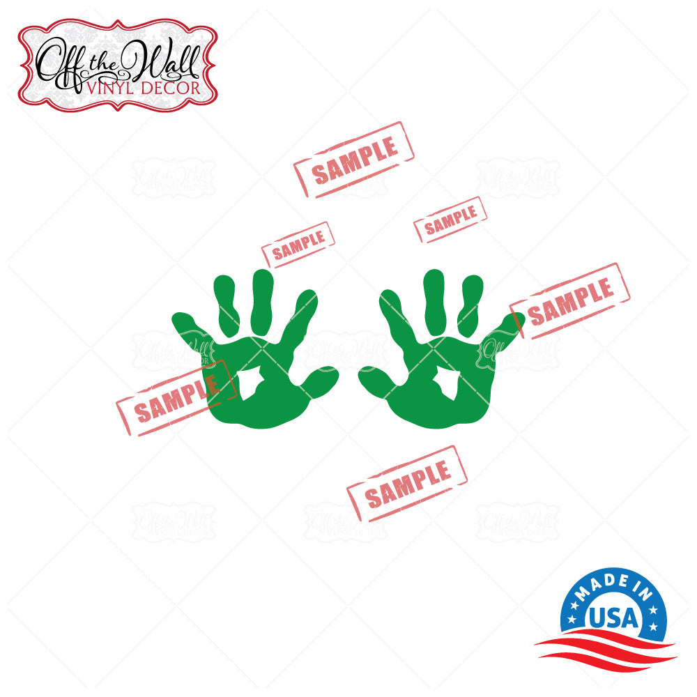 UP Family Hand Prints Mailbox Decals