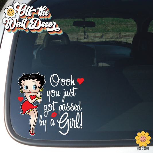 You just got passed by a Girl! Betty Boop | Vehicle Window, Vinyl decal sticker