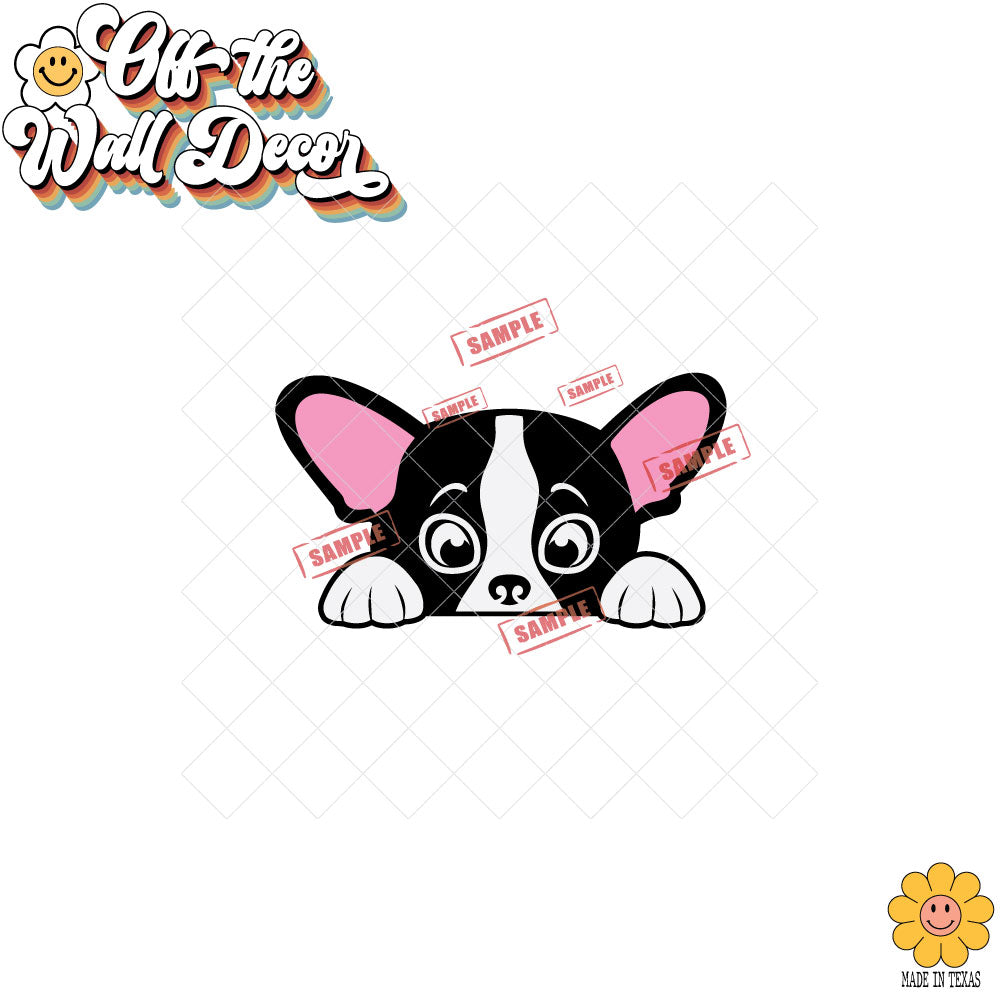 Peeking Chihuahua | Car/Truck Sticker, Automotive Decals, Car Bling Stickers and Decals, Pet Cat Dog Decal for Window