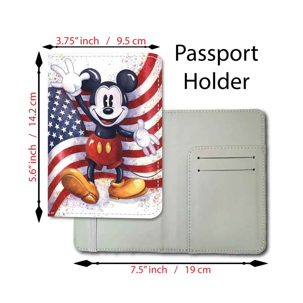 Vintage Mickey US Flag | Passport Holder & Luggage Tag