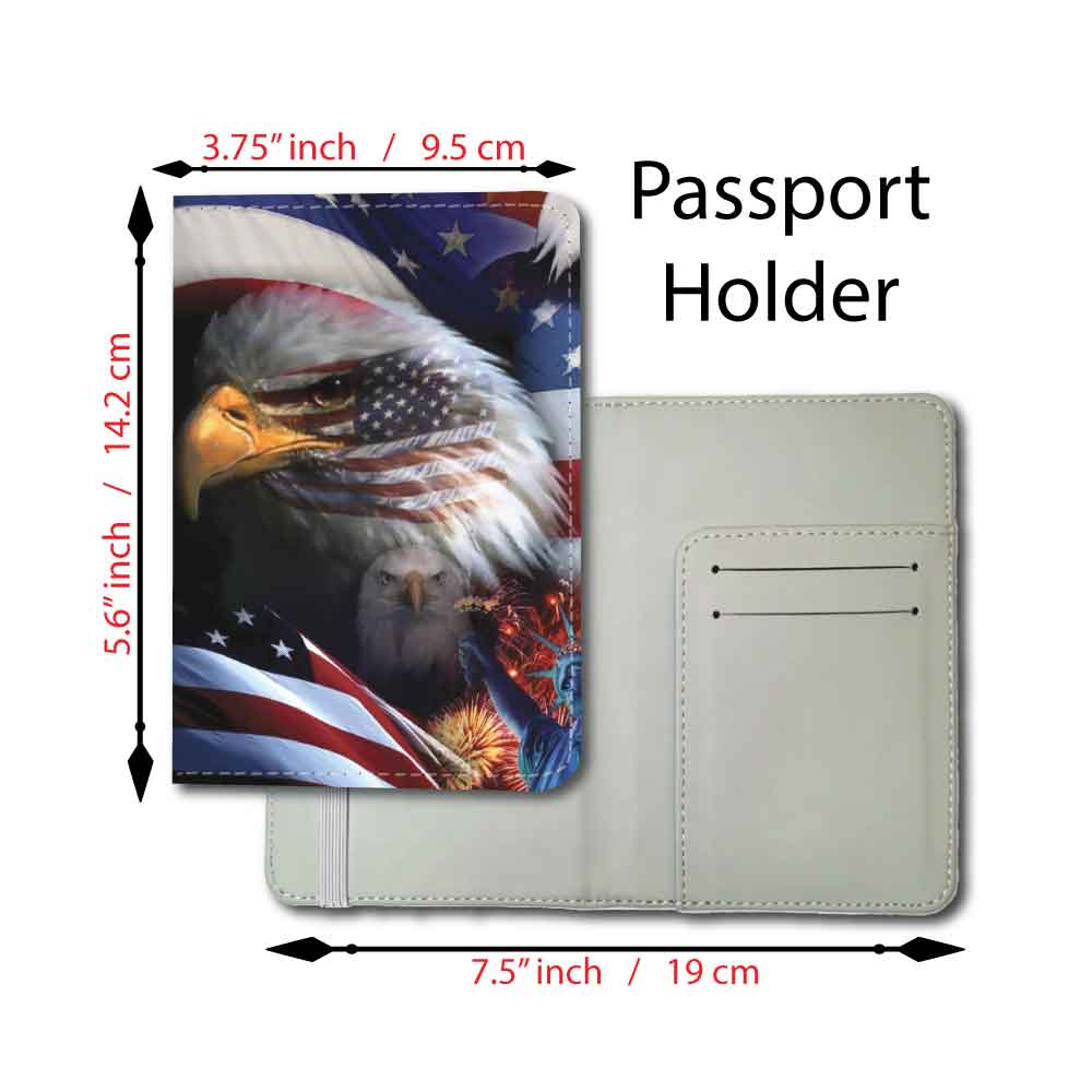 American Flag with Eagle Patriotic | Passport Holder & Luggage Tag