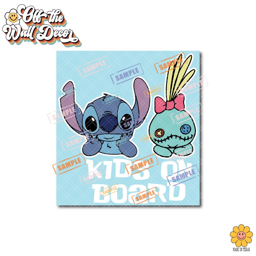 Stitch & Scrump | Kids on Board | Vinyl Decal Sticker
