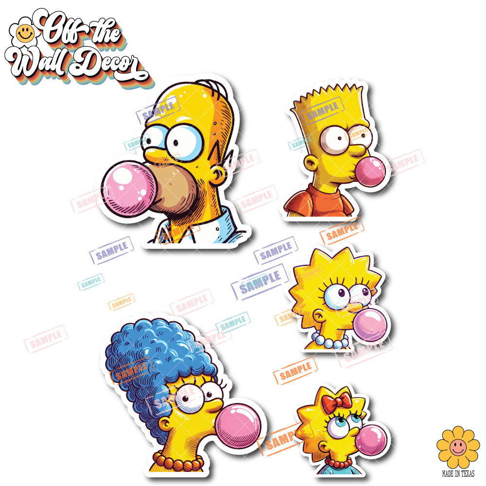 Simpsons Family | Car/Truck Sticker, Automotive Decals, Family Car Bling Stickers and Decals, for Window