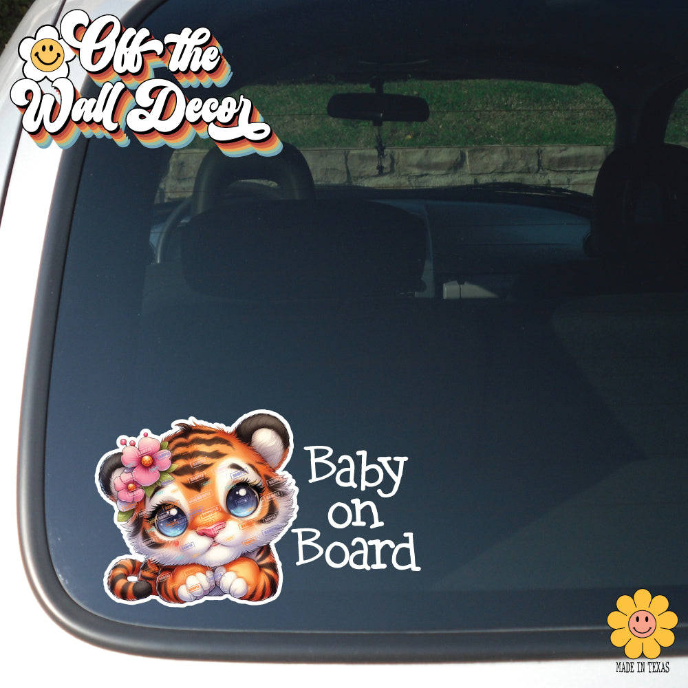 Baby Tiger | Baby on Board | Suction Cup Sign, Magnet OR Vinyl Decal Sticker