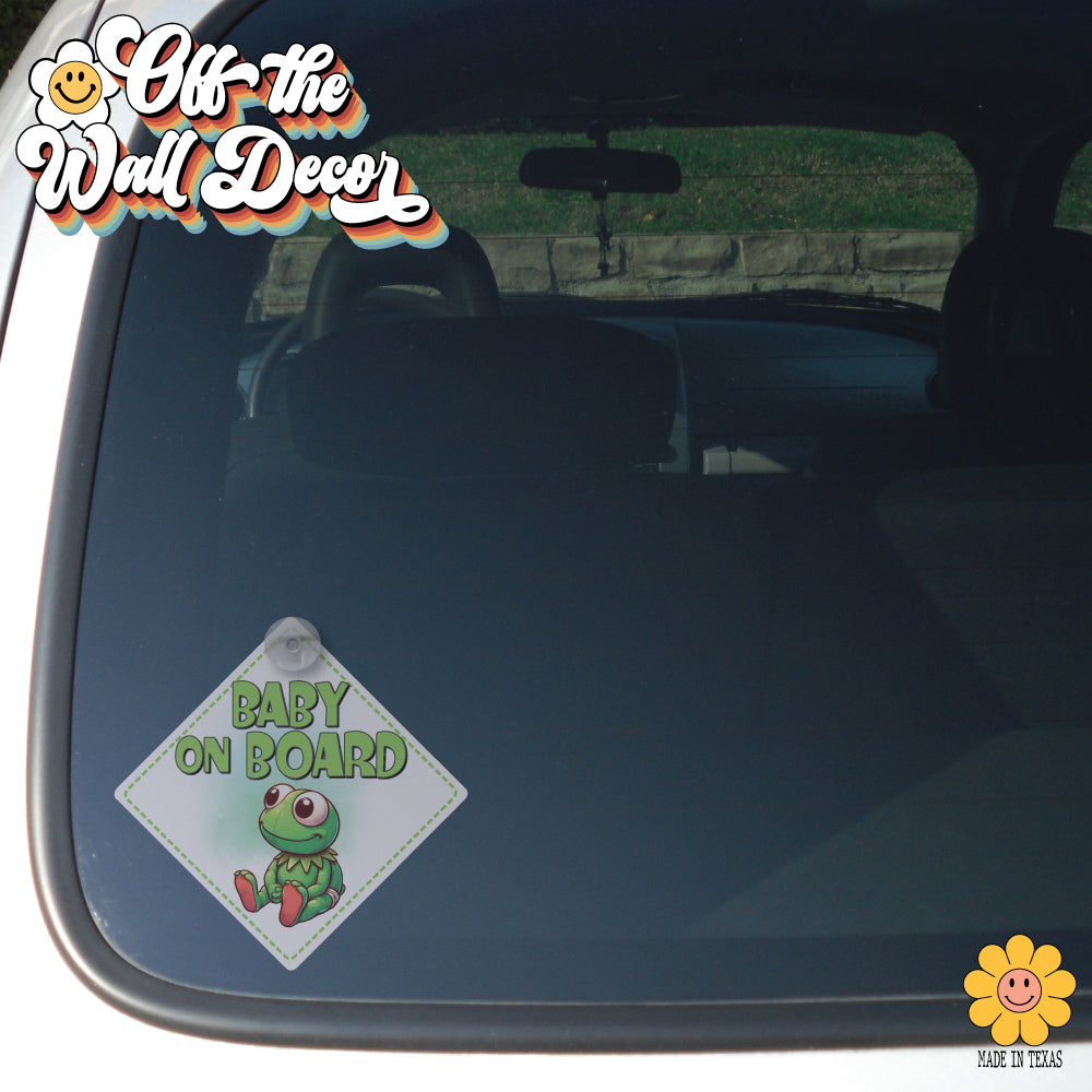 Baby Kermit | Baby on Board | Suction Cup Sign, Magnet OR Vinyl Decal Sticker