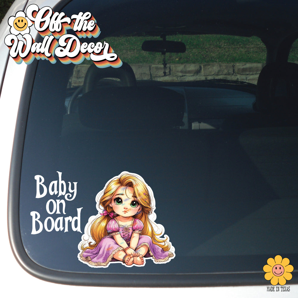 Baby Rapunzel | Baby on Board | Suction Cup Sign, Magnet OR Vinyl Decal Sticker