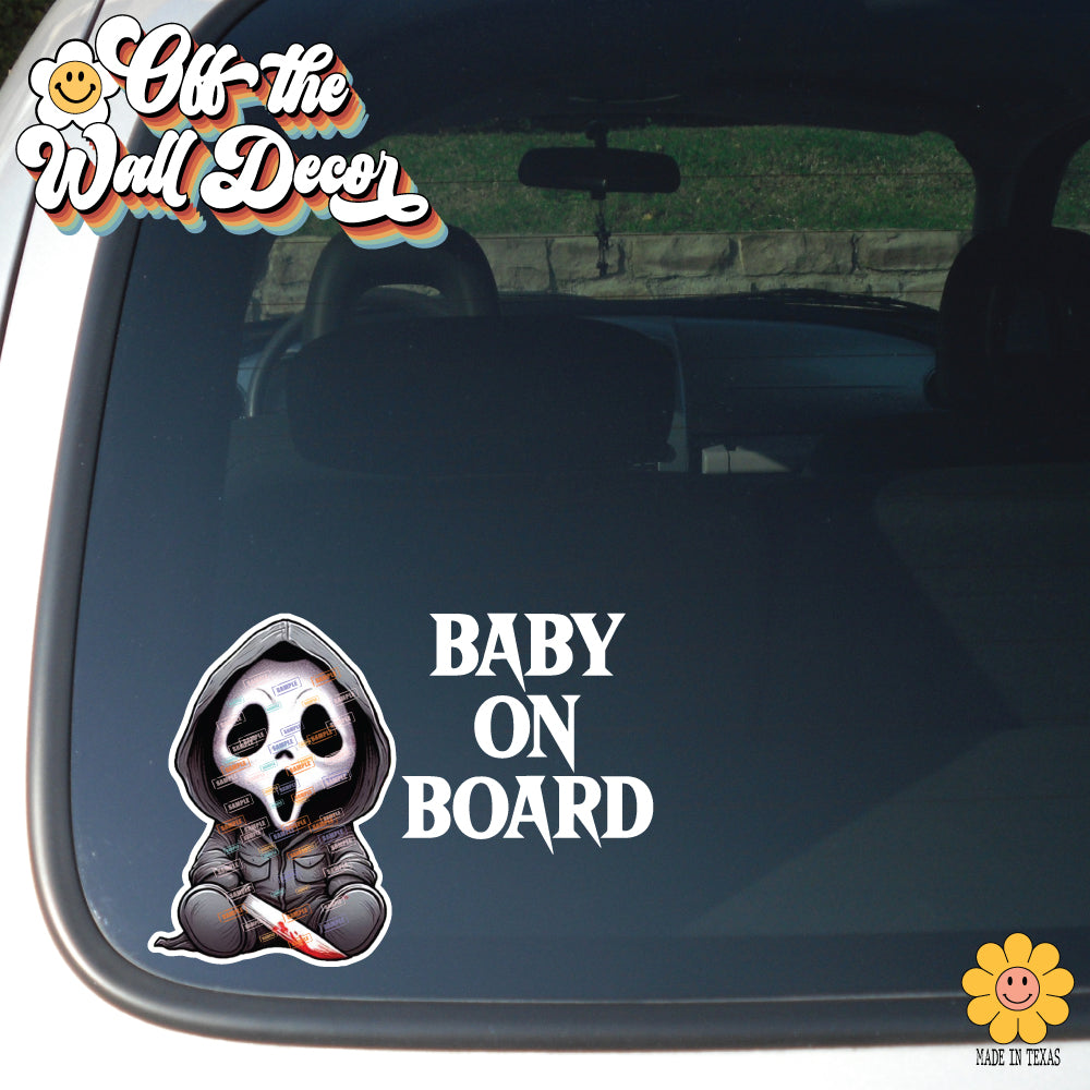Baby Cloaked Horror | Baby on Board | Suction Cup Sign, Magnet OR Vinyl Decal Sticker