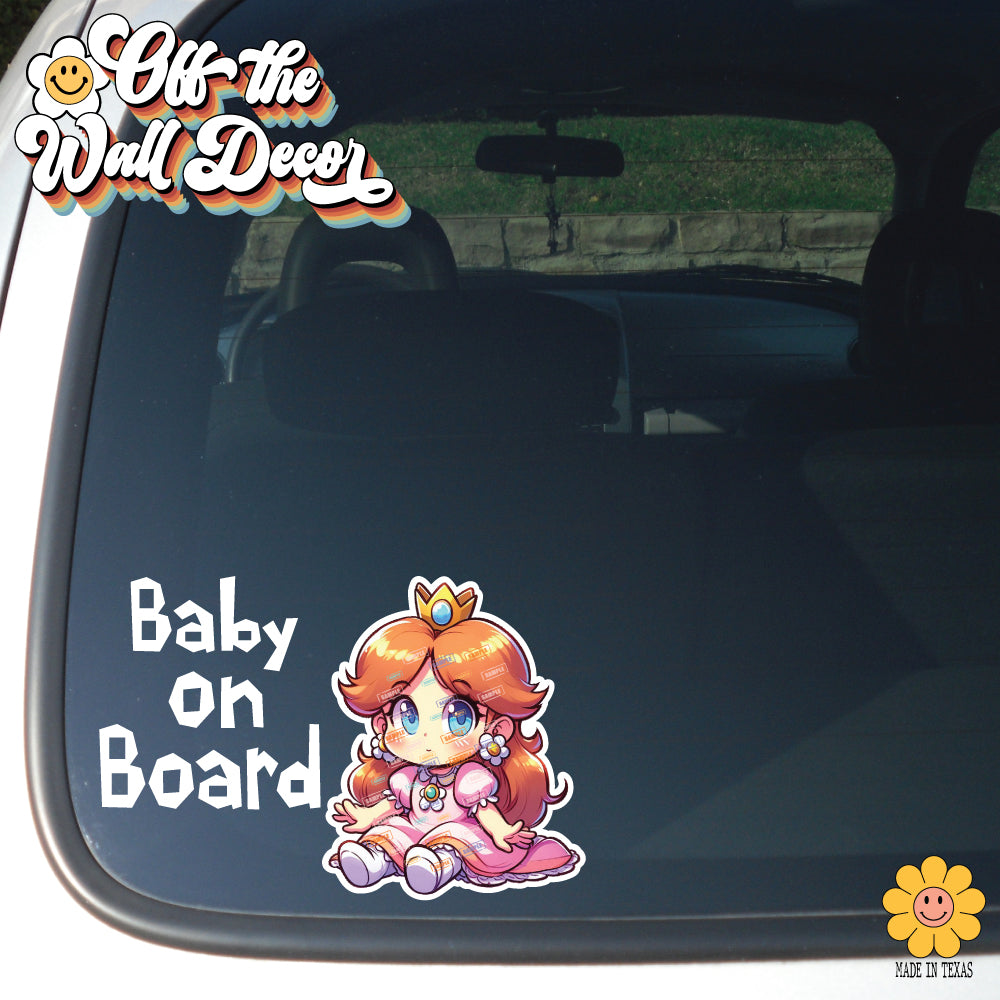 Baby Princess Daisy | Baby on Board | Suction Cup Sign, Magnet OR Vinyl Decal Sticker