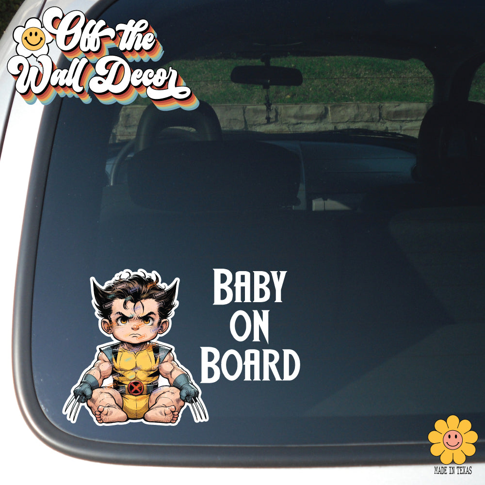 Little Wolverine | Baby on Board | Suction Cup Sign, Magnet OR Vinyl Decal Sticker