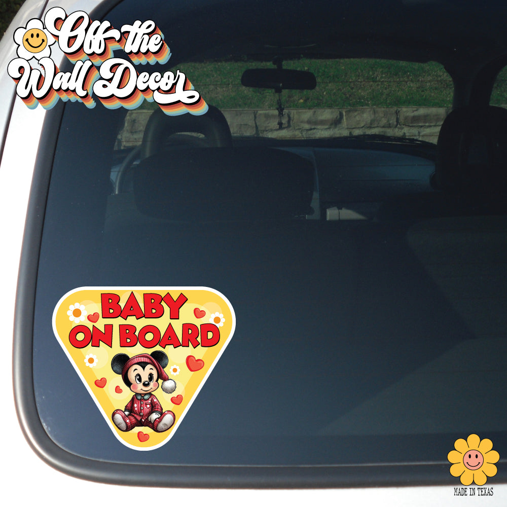 Baby Mickey | Baby on Board | Suction Cup Sign, Magnet OR Vinyl Decal Sticker