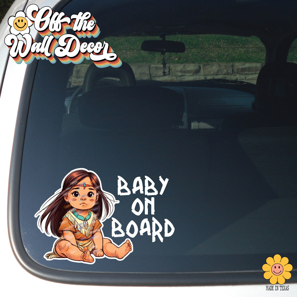 Little Pocahontas | Baby on Board | Suction Cup Sign, Magnet OR Vinyl Decal Sticker