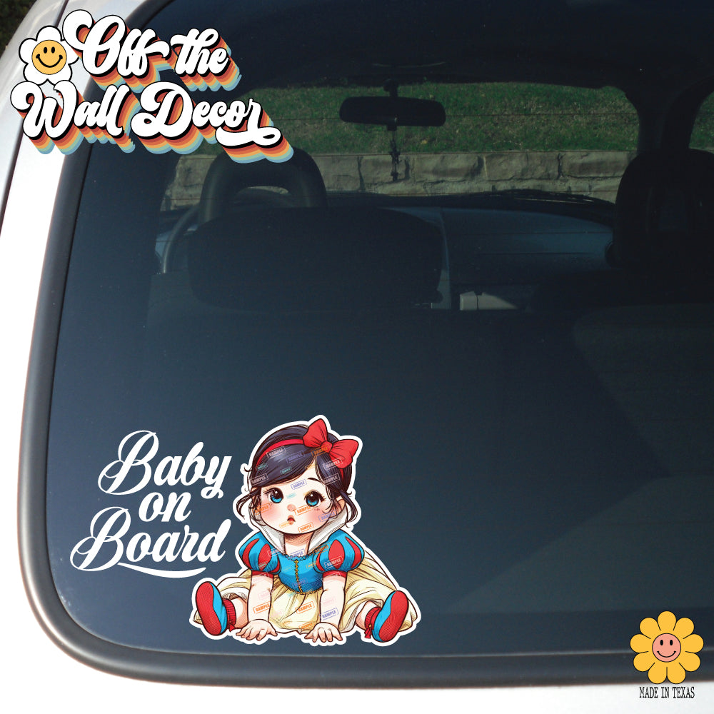 Baby Snow White | Baby on Board | Suction Cup Sign, Magnet OR Vinyl Decal Sticker