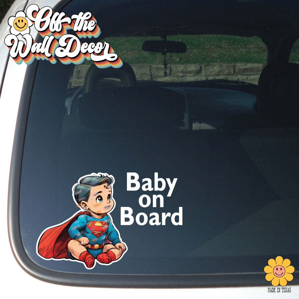 Little Hero Superbaby | Baby on Board | Suction Cup Sign, Magnet OR Vinyl Decal Sticker