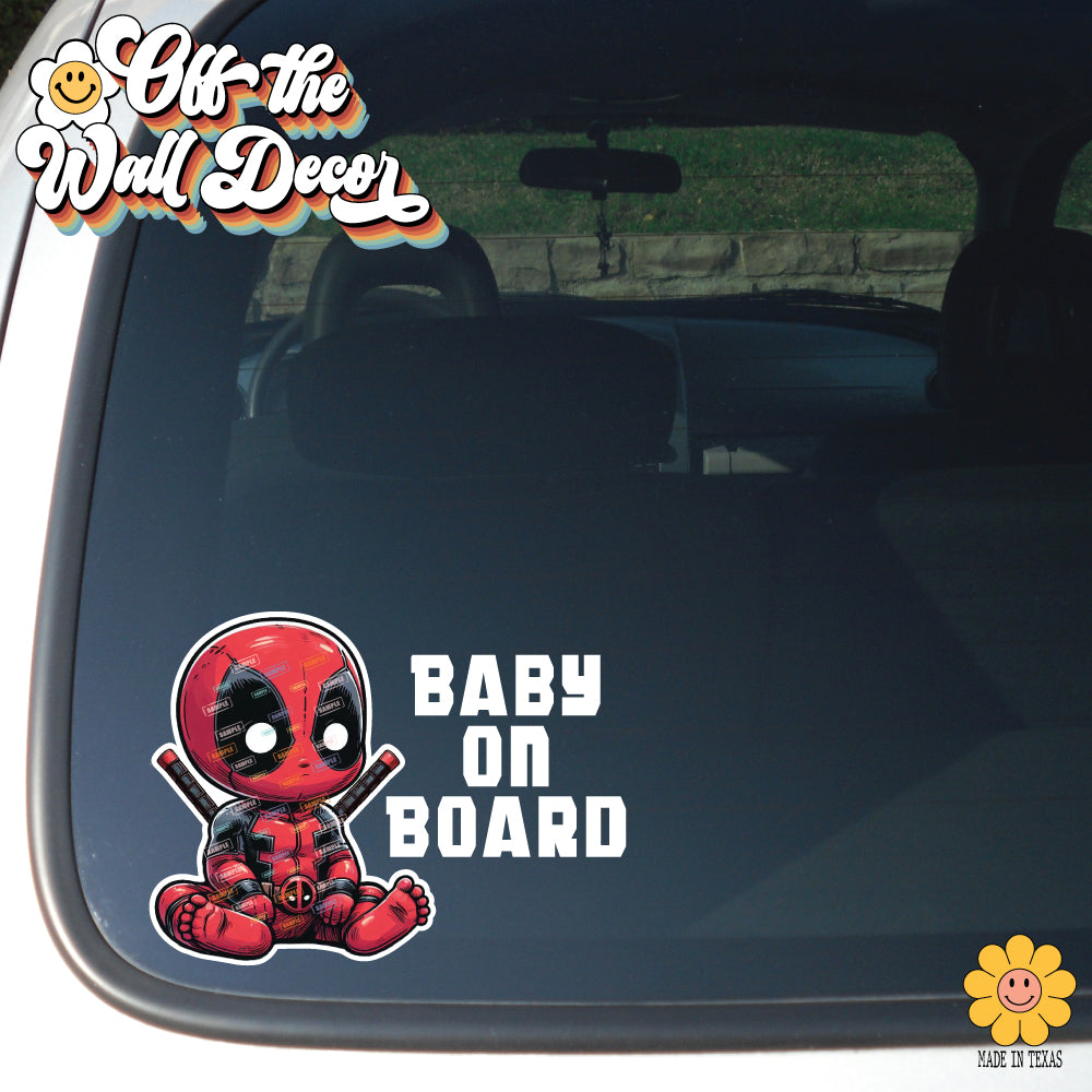 Baby DeadPool | Baby on Board | Suction Cup Sign, Magnet OR Vinyl Decal Sticker