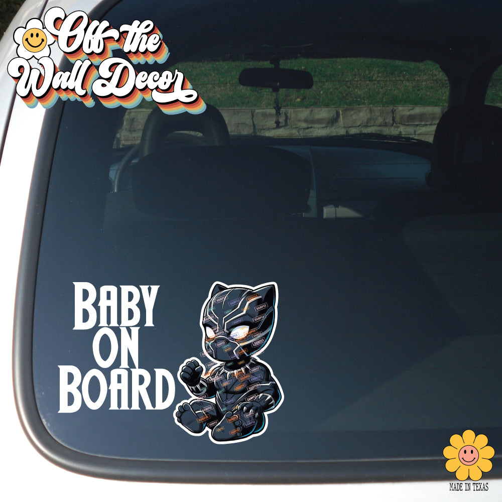 Little Black Panther | Baby on Board | Suction Cup Sign, Magnet OR Vinyl Decal Sticker