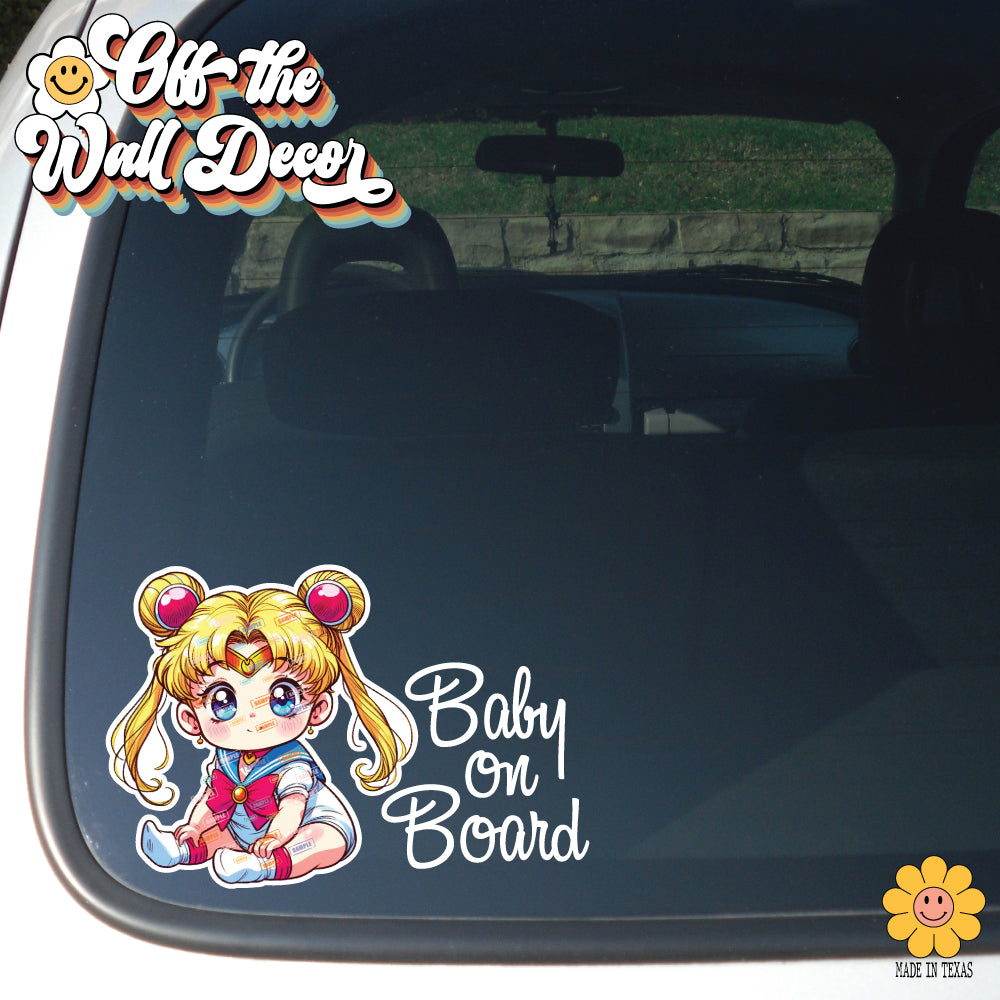 Sailor Moon | Baby on Board | Suction Cup Sign, Magnet OR Vinyl Decal Sticker