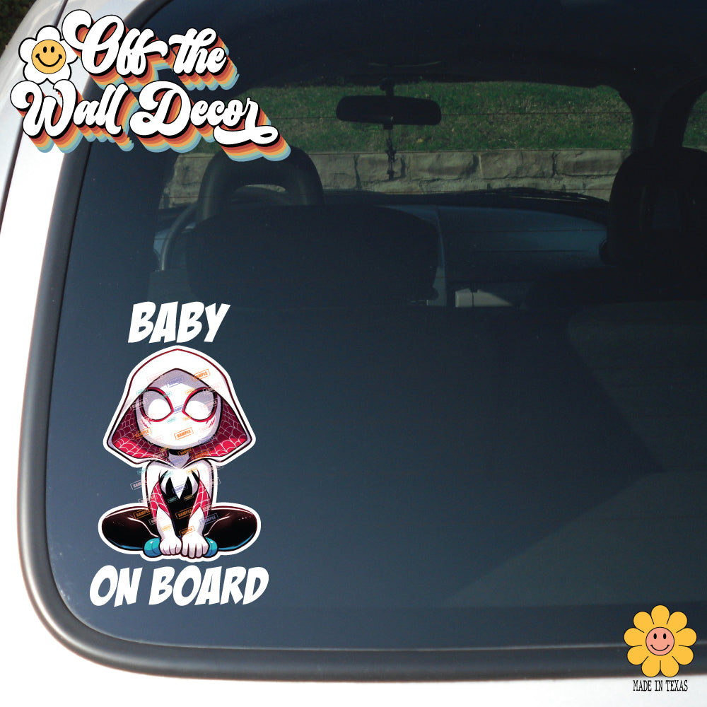 Little Spider Gwen | Baby on Board | Suction Cup Sign, Magnet OR Vinyl Decal Sticker