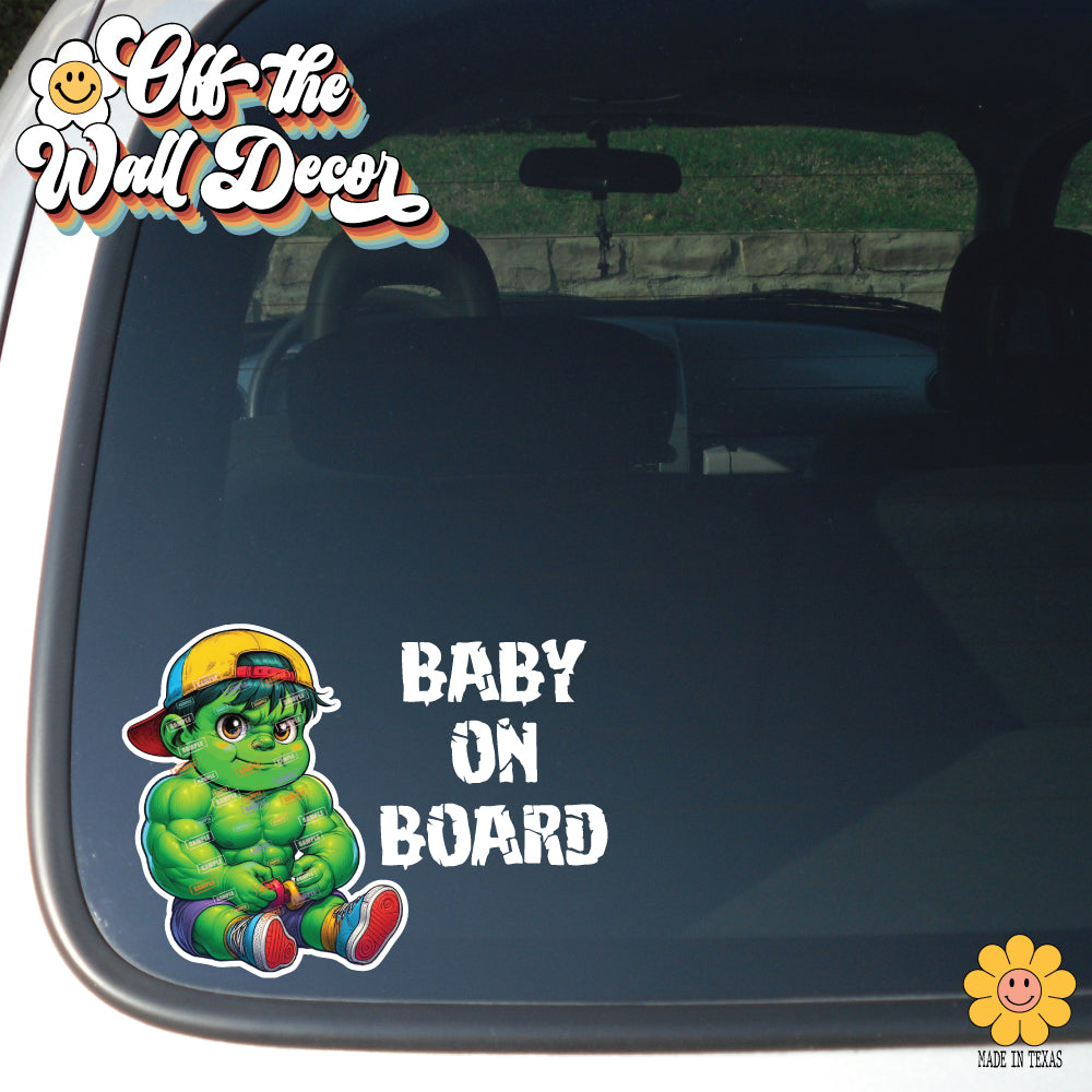 Baby Hulk | Baby on Board | Suction Cup Sign, Magnet OR Vinyl Decal Sticker