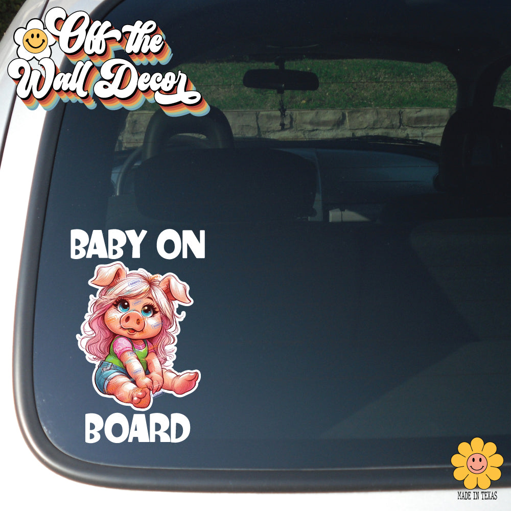 Baby Miss Piggy | Baby on Board | Suction Cup Sign, Magnet OR Vinyl Decal Sticker