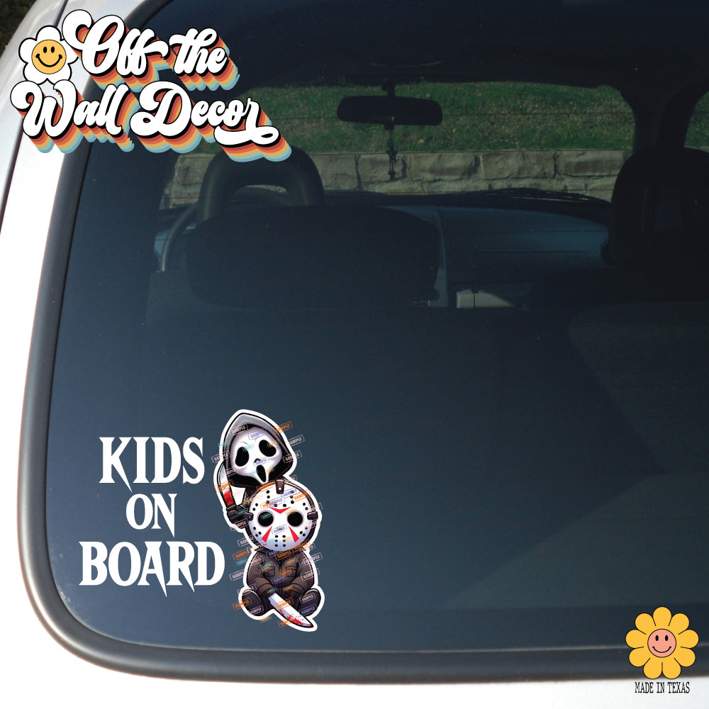 Baby Horror Characters | Kids on Board | Suction Cup Sign, Magnet OR Vinyl Decal Sticker
