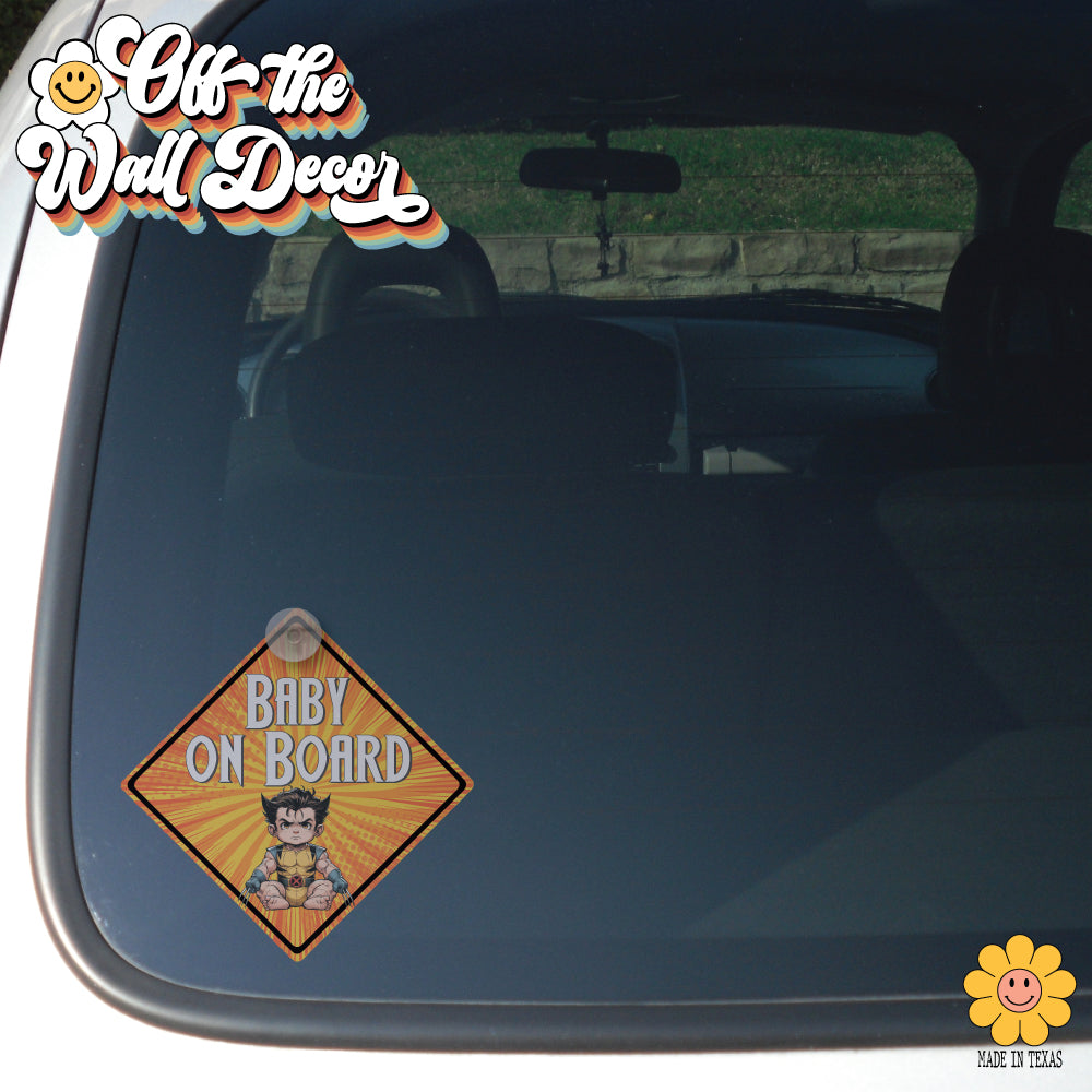 Little Wolverine | Baby on Board | Suction Cup Sign, Magnet OR Vinyl Decal Sticker