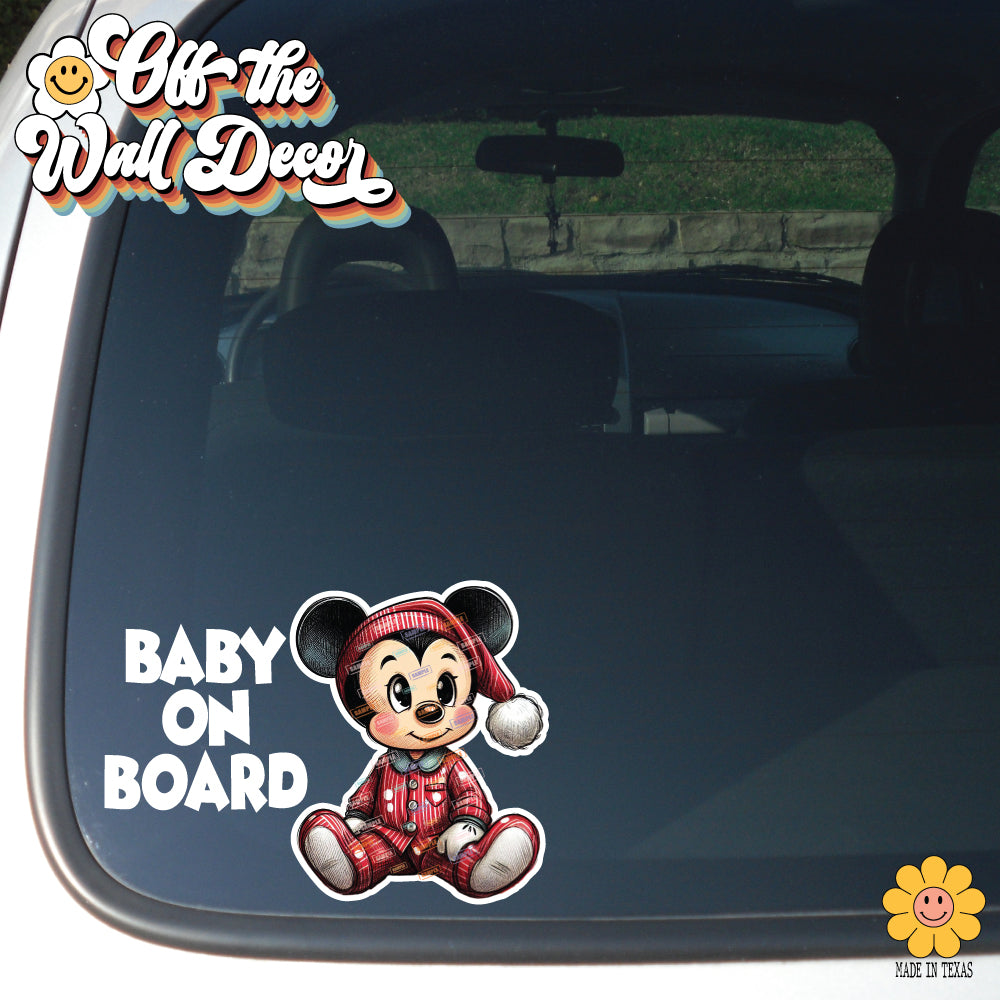 Baby Mickey | Baby on Board | Suction Cup Sign, Magnet OR Vinyl Decal Sticker