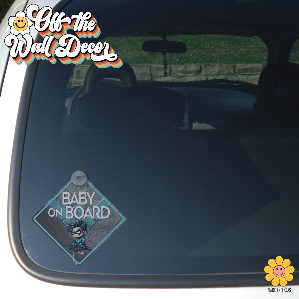 Little Nightwing | Baby on Board | Suction Cup Sign, Magnet OR Vinyl Decal Sticker