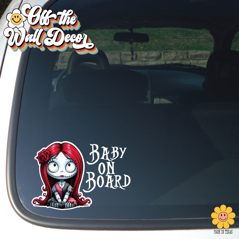 Sally Halloween | Baby on Board | Suction Cup Sign, Magnet OR Vinyl Decal Sticker