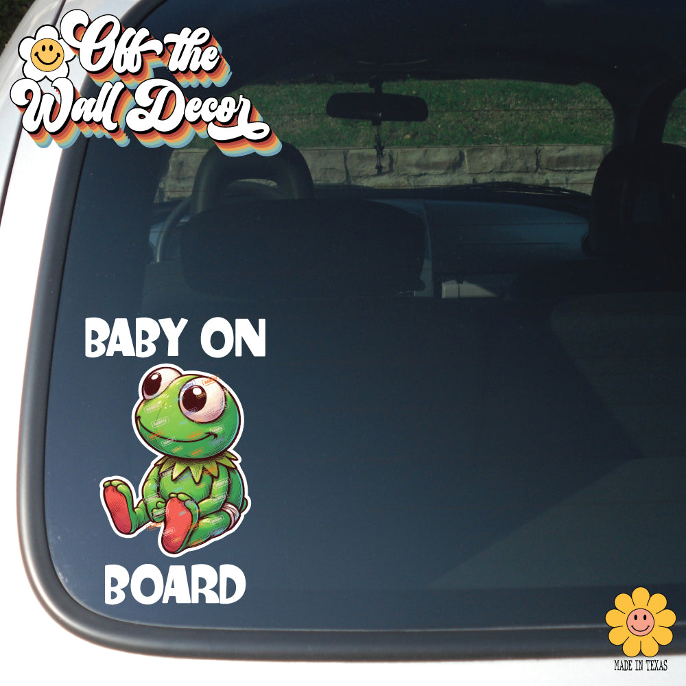 Baby Kermit | Baby on Board | Suction Cup Sign, Magnet OR Vinyl Decal Sticker