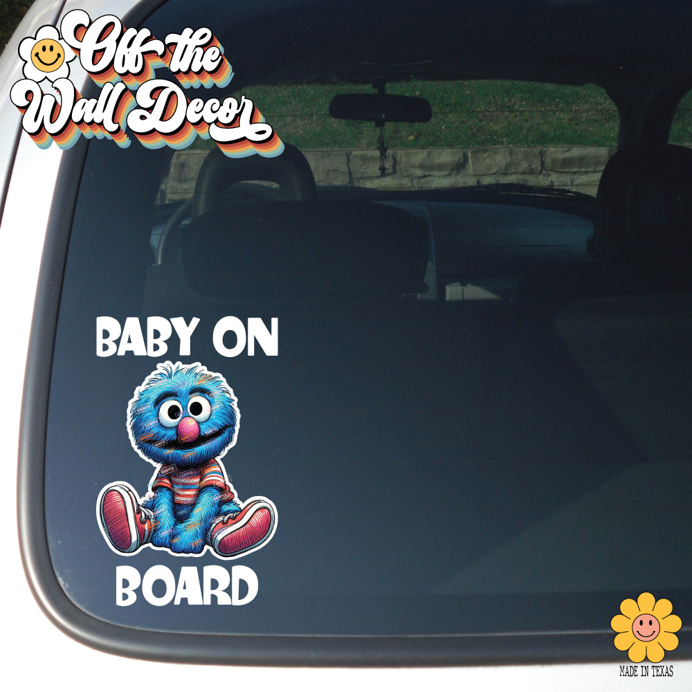 Baby Grover | Baby on Board | Suction Cup Sign, Magnet OR Vinyl Decal Sticker