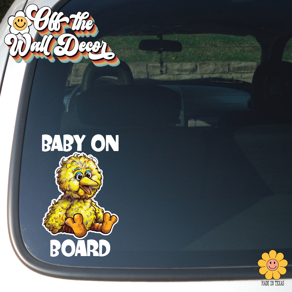 Baby Big Bird | Baby on Board | Suction Cup Sign, Magnet OR Vinyl Decal Sticker