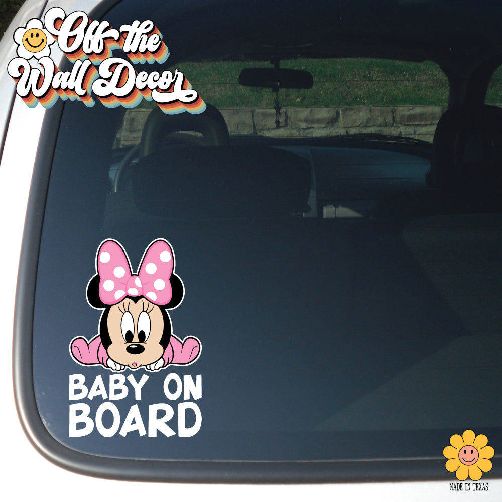 Baby Minnie | Baby on Board | Suction Cup Sign, Magnet OR Vinyl Decal Sticker