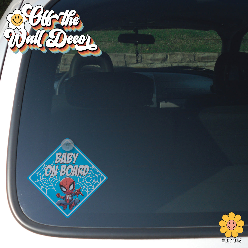 Hero Baby Spidey | Baby on Board | Suction Cup Sign, Magnet OR Vinyl Decal Sticker