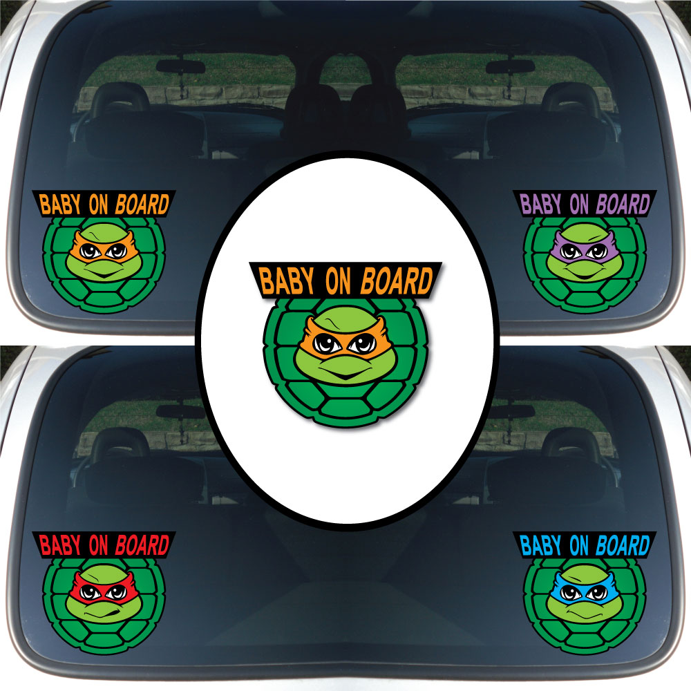 Turtle Characters | Baby on Board | Magnet OR Vinyl Decal Sticker