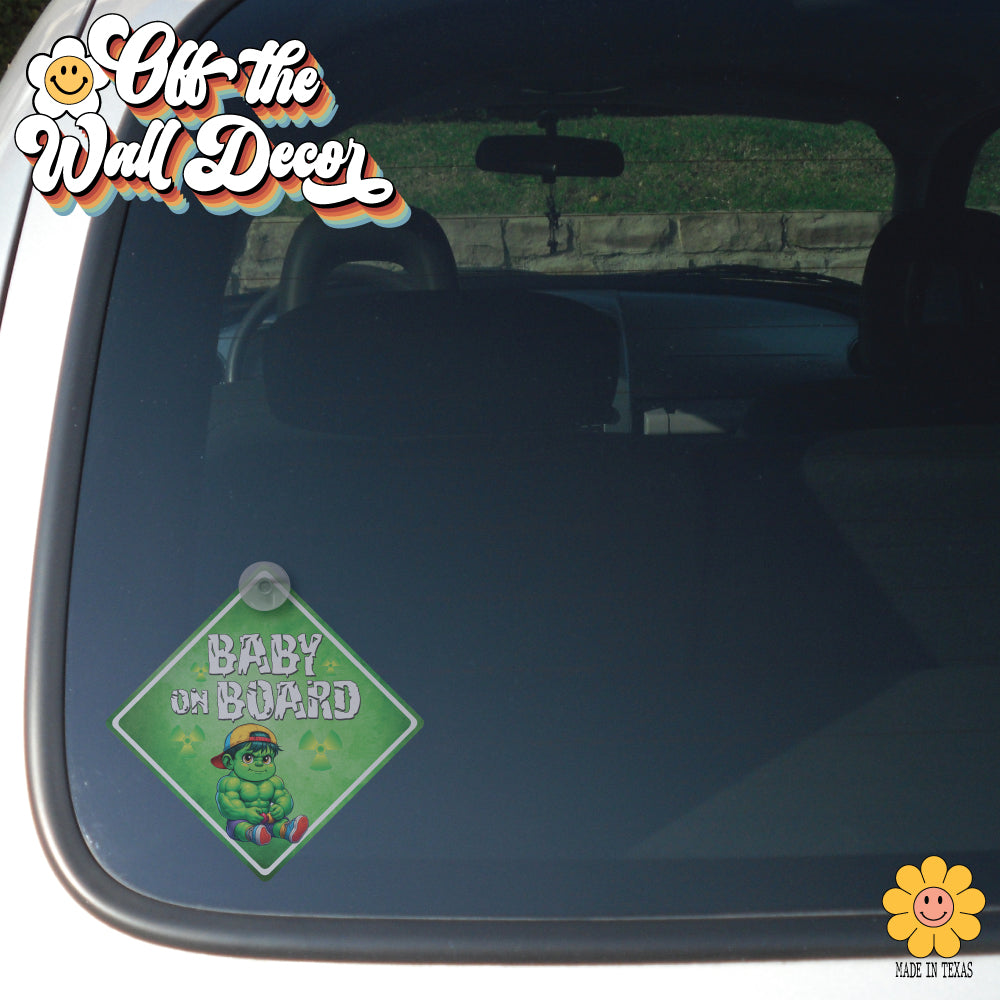 Baby Hulk | Baby on Board | Suction Cup Sign, Magnet OR Vinyl Decal Sticker