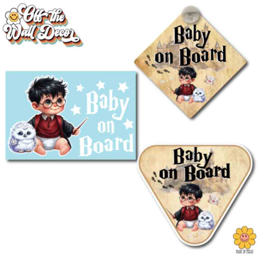Little Wizard on Board | Baby on Board | Suction Cup Sign, Magnet OR Vinyl Decal Sticker