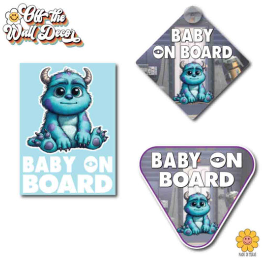 Baby Sully Monster | Baby on Board | Suction Cup Sign, Magnet OR Vinyl Decal Sticker