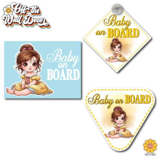 Little Belle | Baby on Board | Suction Cup Sign, Magnet OR Vinyl Decal Sticker