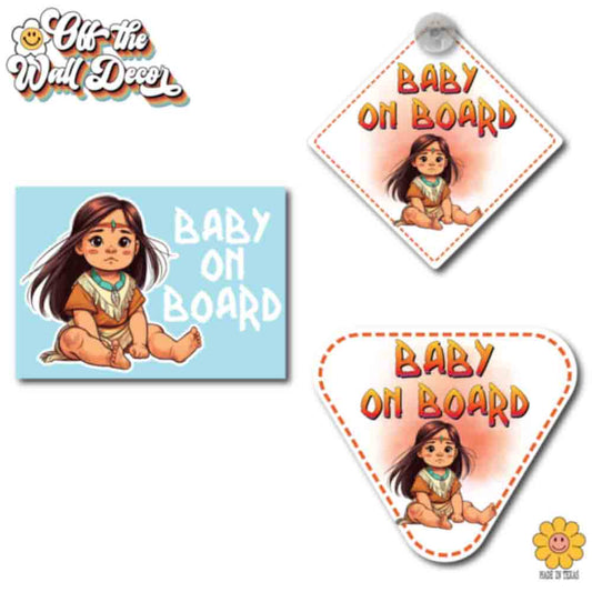 Little Pocahontas | Baby on Board | Suction Cup Sign, Magnet OR Vinyl Decal Sticker