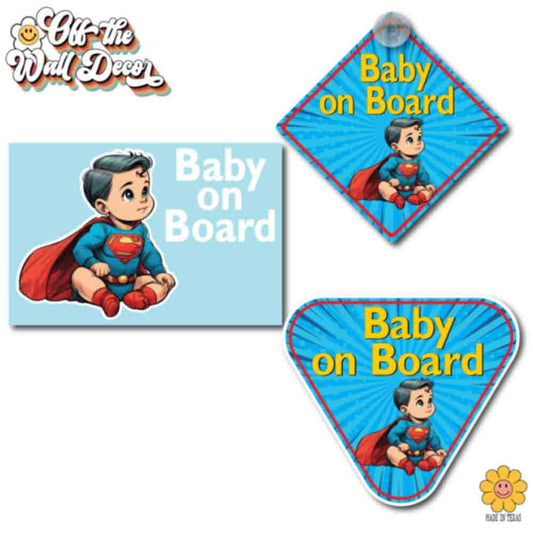 Little Hero Superbaby | Baby on Board | Suction Cup Sign, Magnet OR Vinyl Decal Sticker