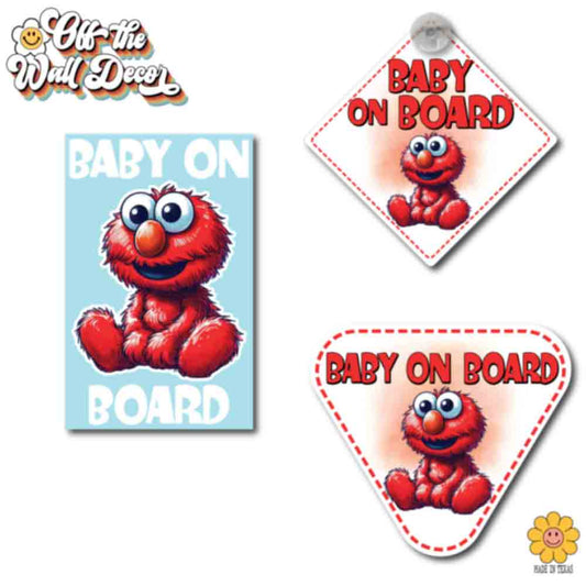 Baby Elmo | Baby on Board | Suction Cup Sign, Magnet OR Vinyl Decal Sticker