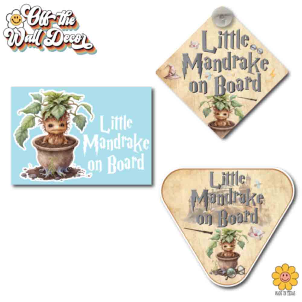 Little Mandrake on Board | Baby on Board | Suction Cup Sign, Magnet OR Vinyl Decal Sticker