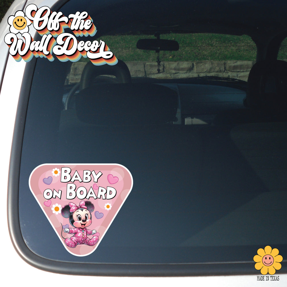 Baby Minnie | Baby on Board | Suction Cup Sign, Magnet OR Vinyl Decal Sticker
