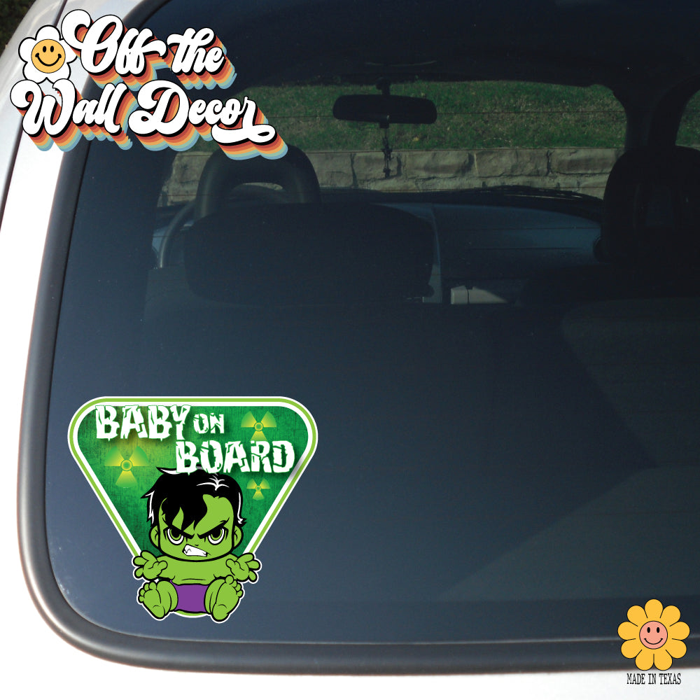 Baby Hulk | Baby on Board | Suction Cup Sign, Magnet OR Vinyl Decal Sticker
